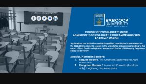 2023/2024 Babcock postgraduate admission